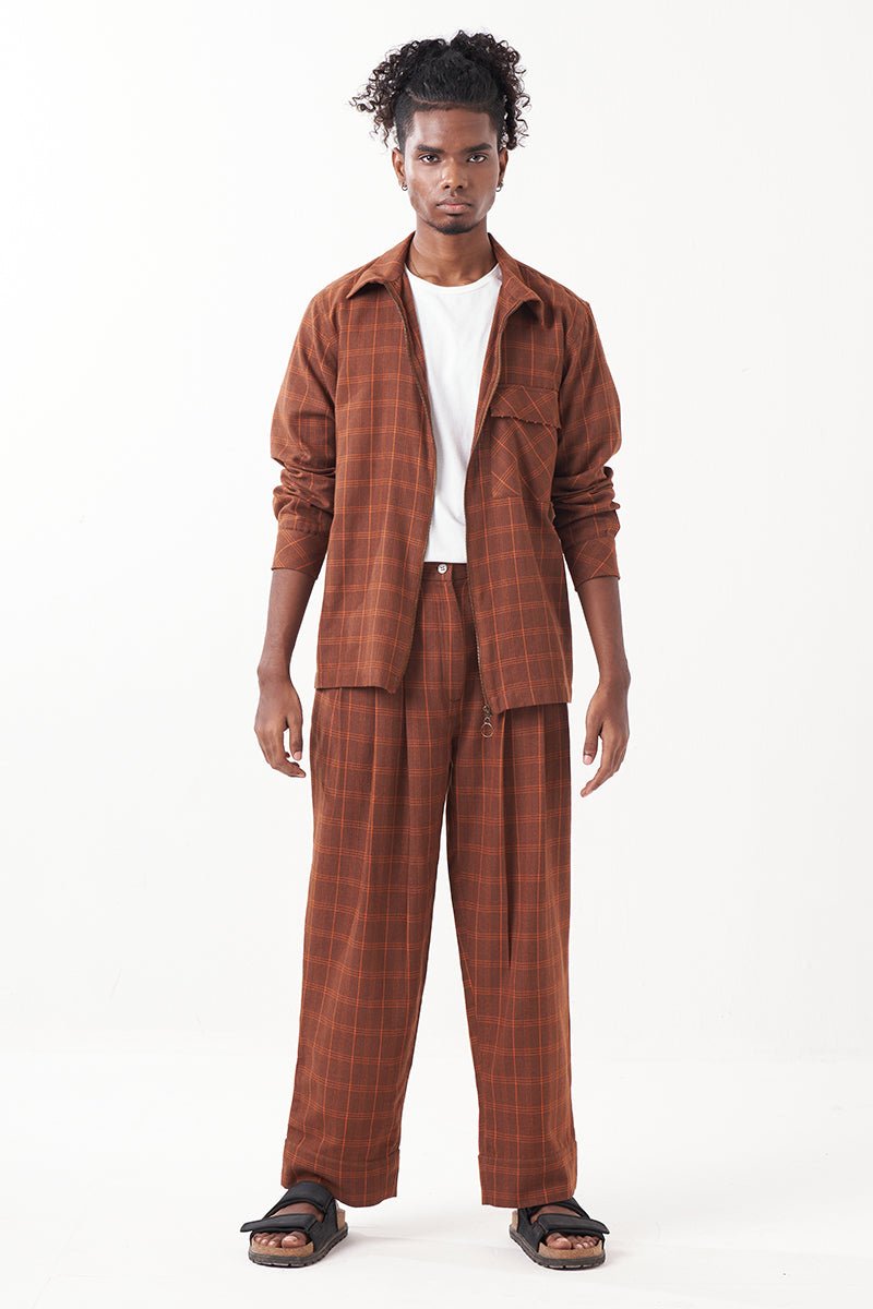 Checkered Shacket Co - Ord (Set Of 2) - Three Clothing