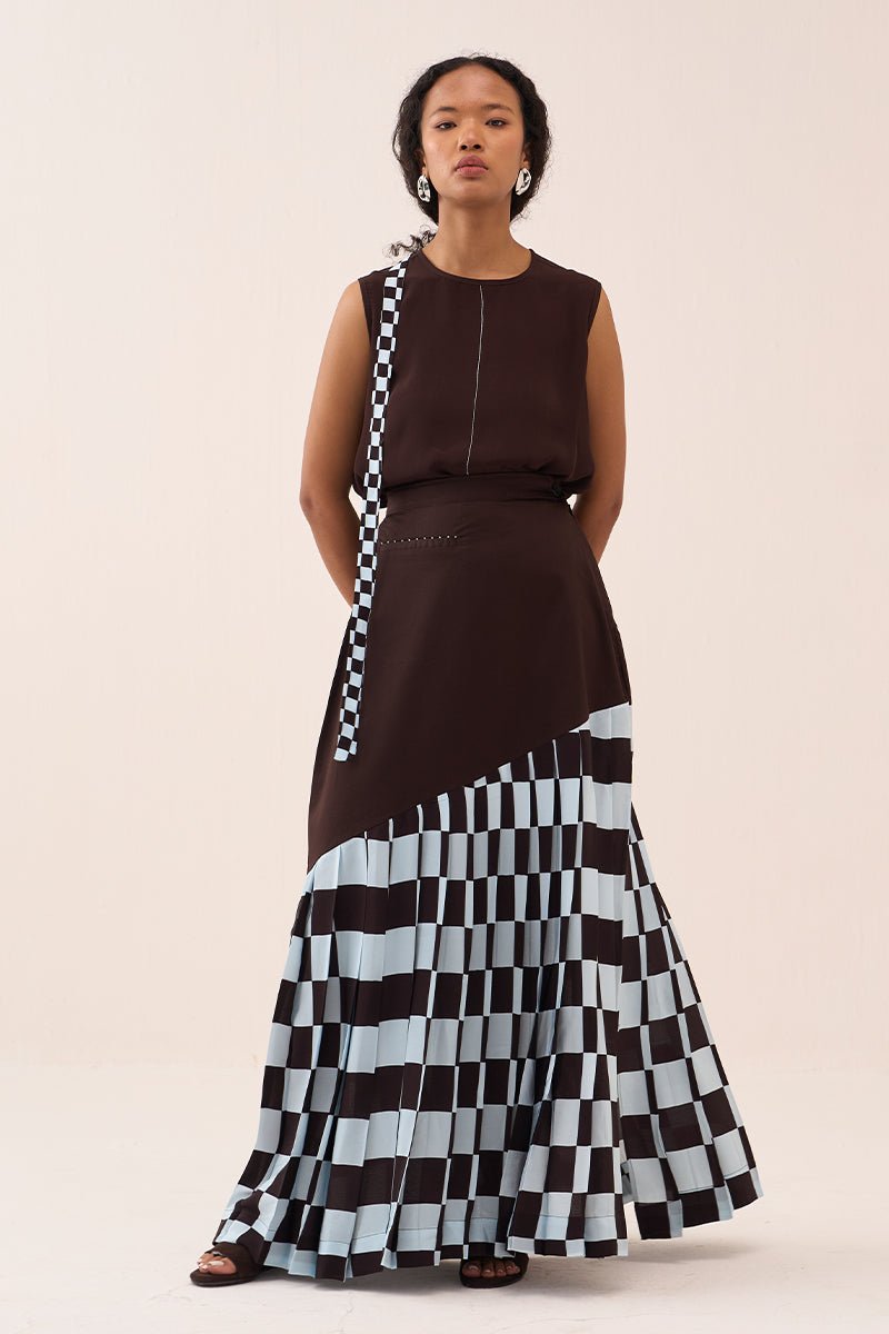 Checkered Skirt Co - Ord (Set Of 2) - Three Clothing