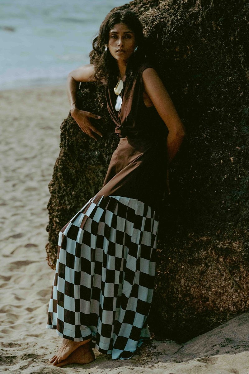 Checkered Skirt Co - Ord (Set Of 2) - Three Clothing