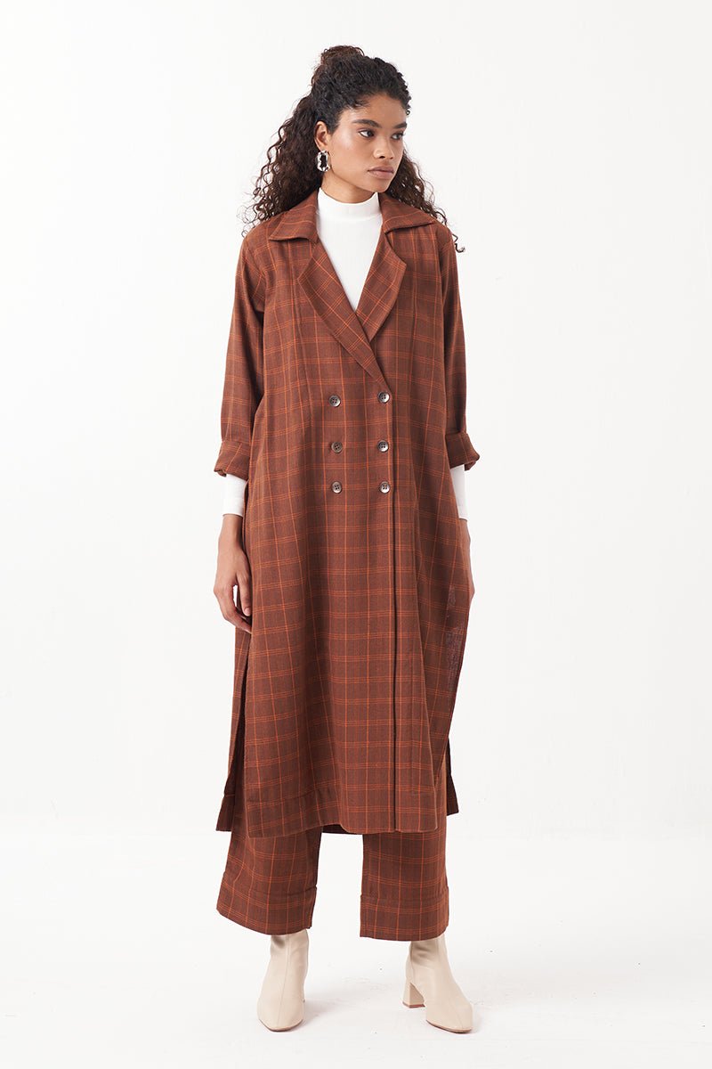 Checkered Three Pleat Pant - Three Clothing