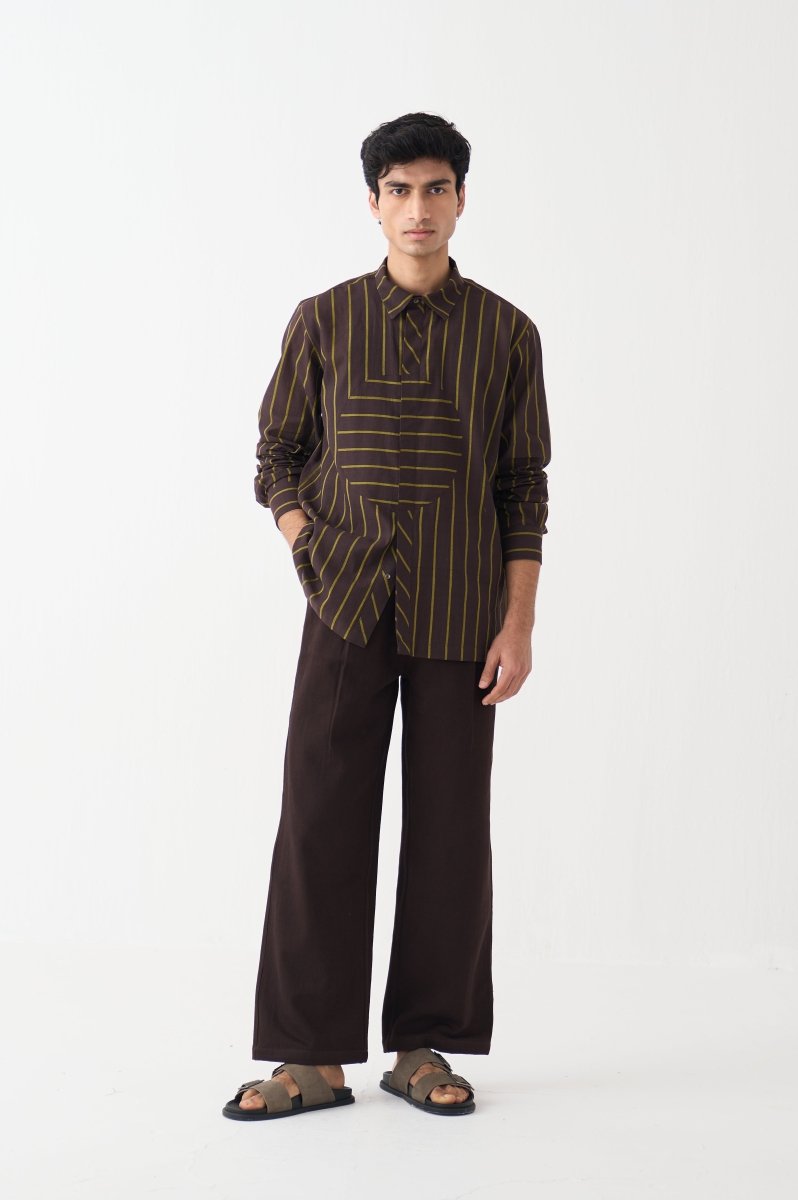 Circle Applique Patch Shirt - Three Clothing