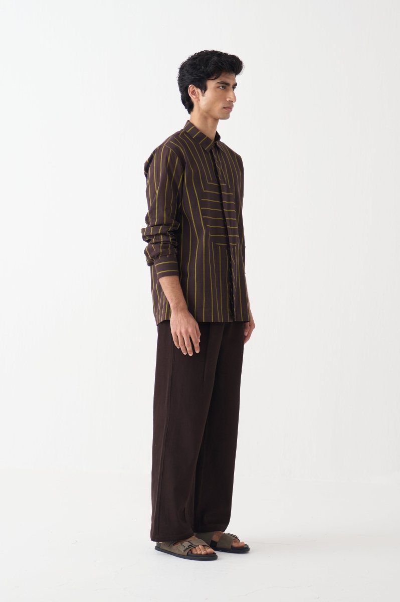 Circle Applique Patch Shirt - Three Clothing