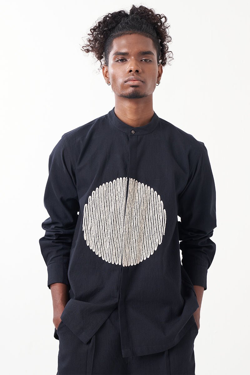 Circle Emb. Shirt - Three Clothing