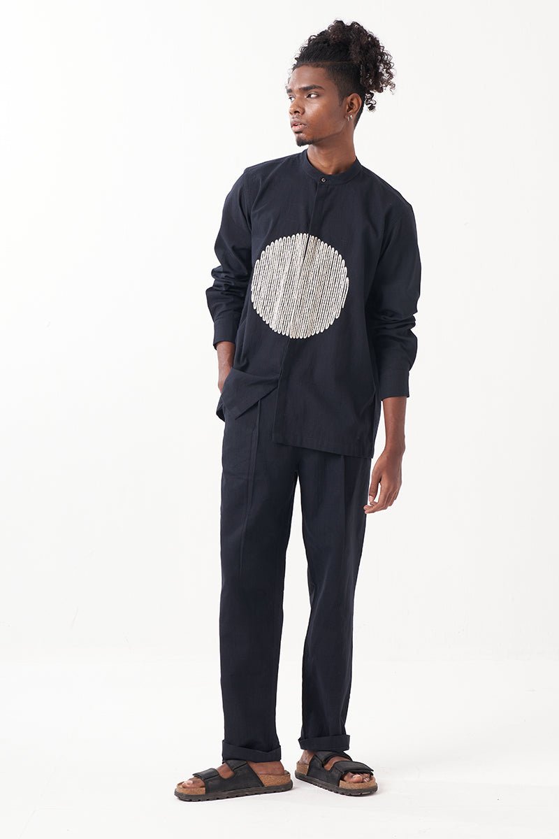 Circle Emb. Shirt - Three Clothing