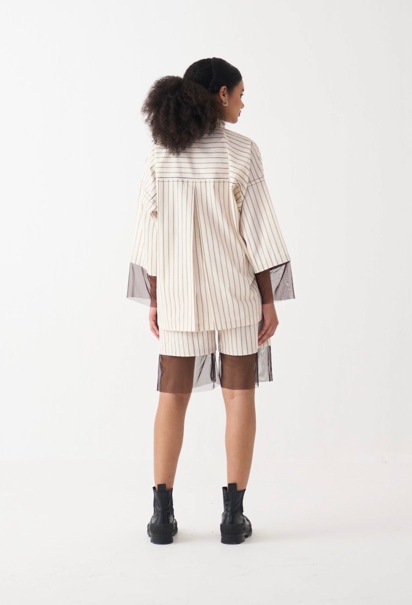 Contrast Detail Shirt - Three Clothing