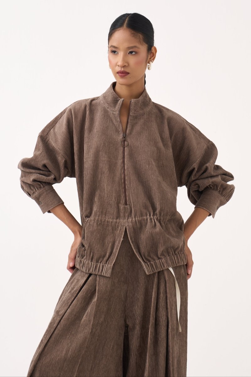 Corduroy Drawstring Top - Three Clothing