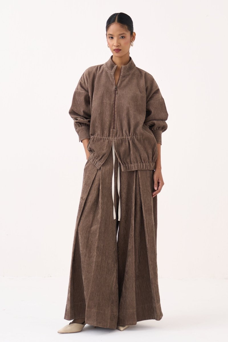 Corduroy Drawstring Top - Three Clothing