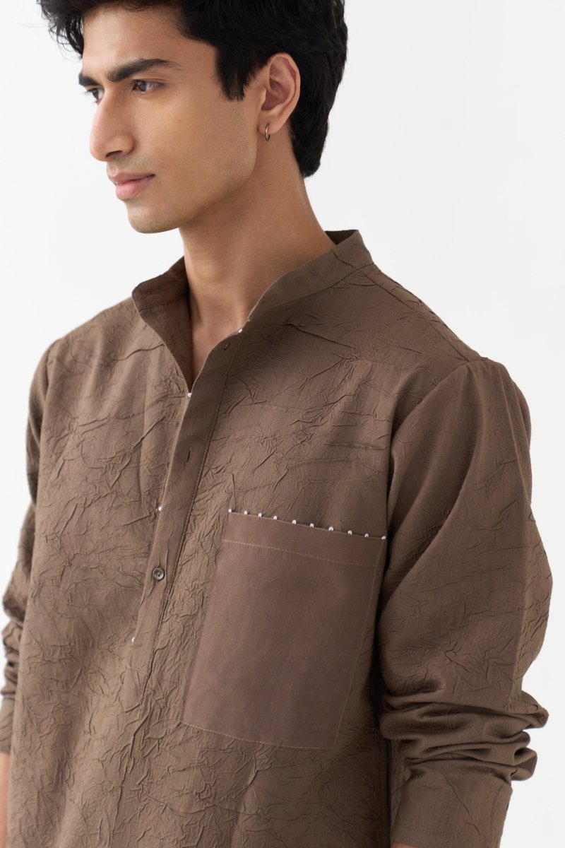 Crush Texture Kurta - Three Clothing