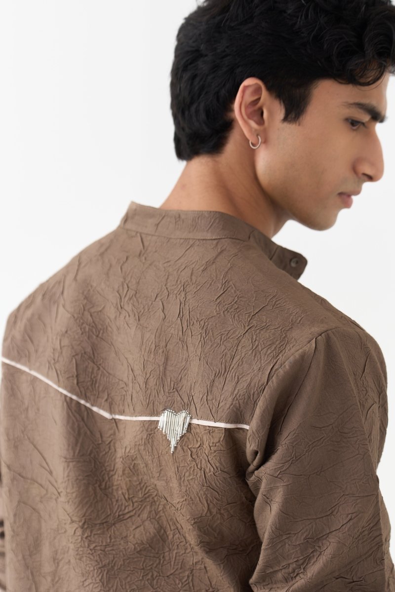Crush Texture Kurta - Three Clothing
