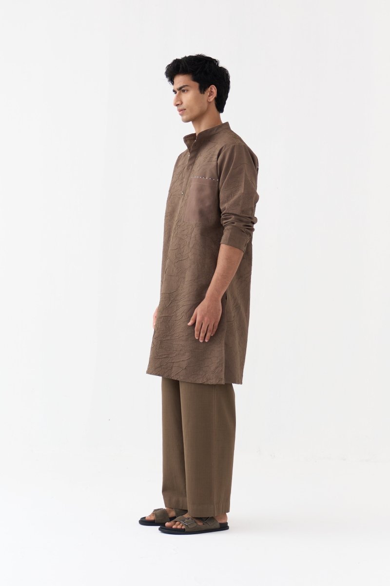Crush Texture Kurta - Three Clothing
