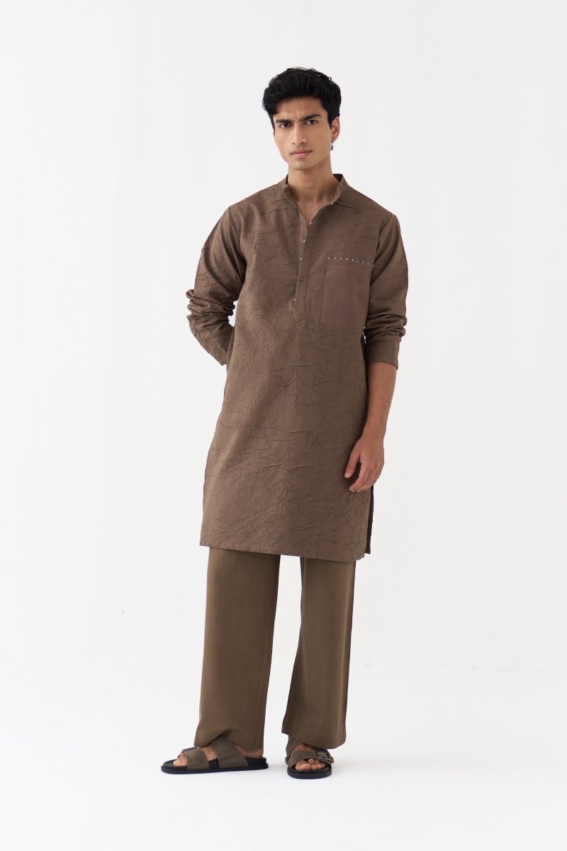 Crush Texture Kurta - Three Clothing