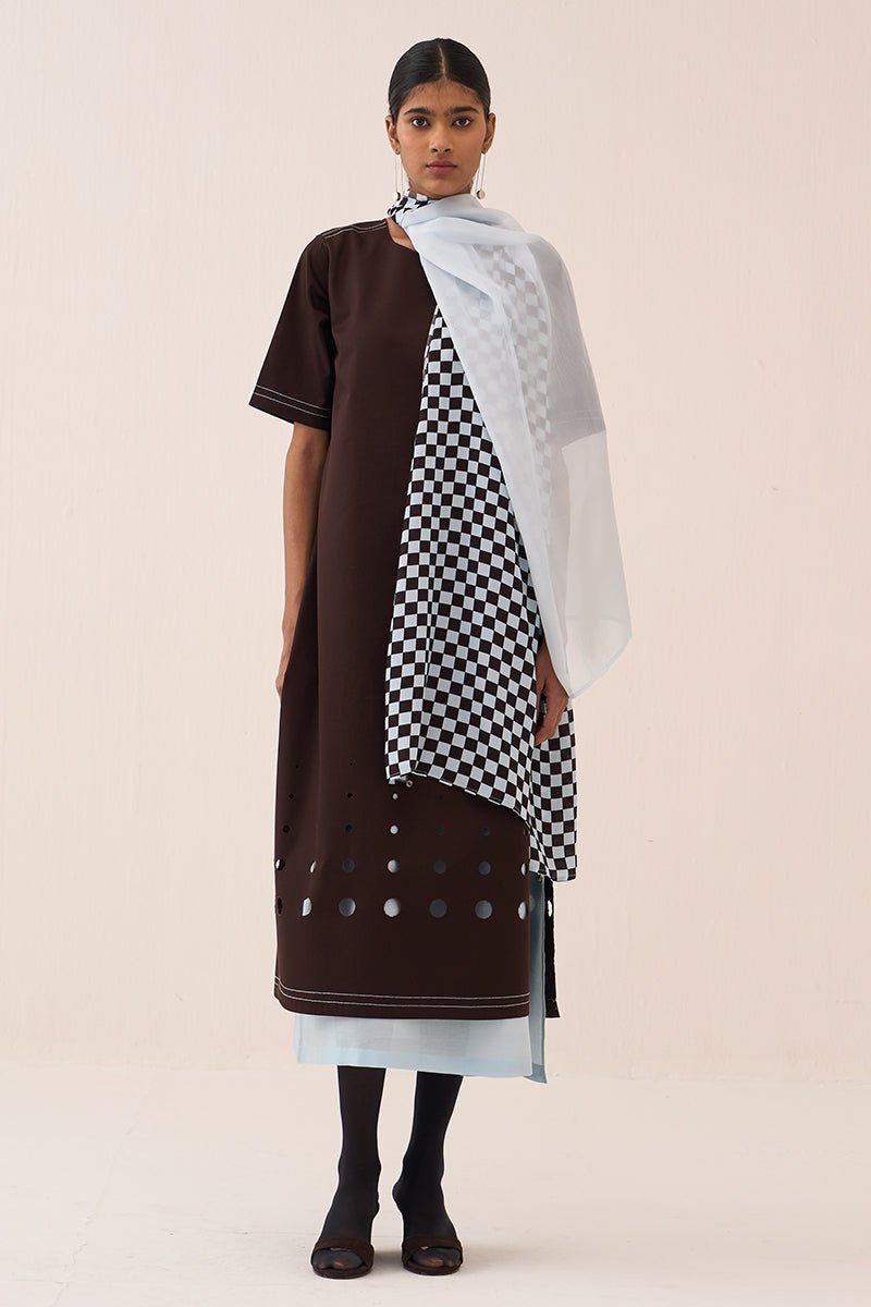 Cutout Double Layer Dress - Three Clothing