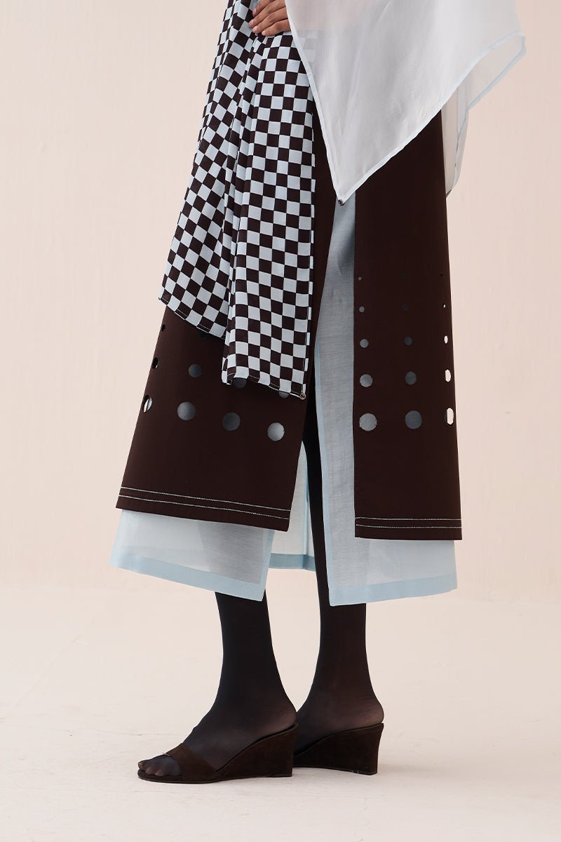 Cutout Double Layer Dress - Three Clothing