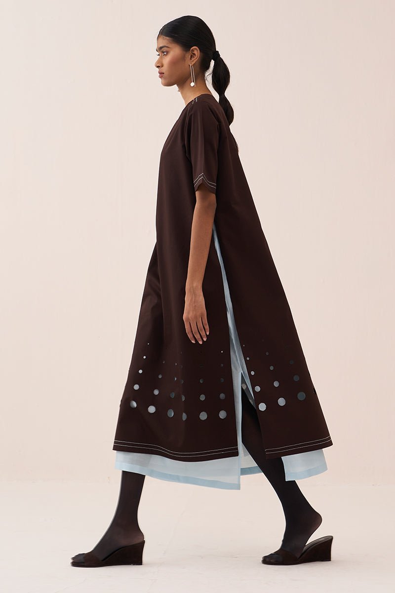 Cutout Double Layer Dress - Three Clothing