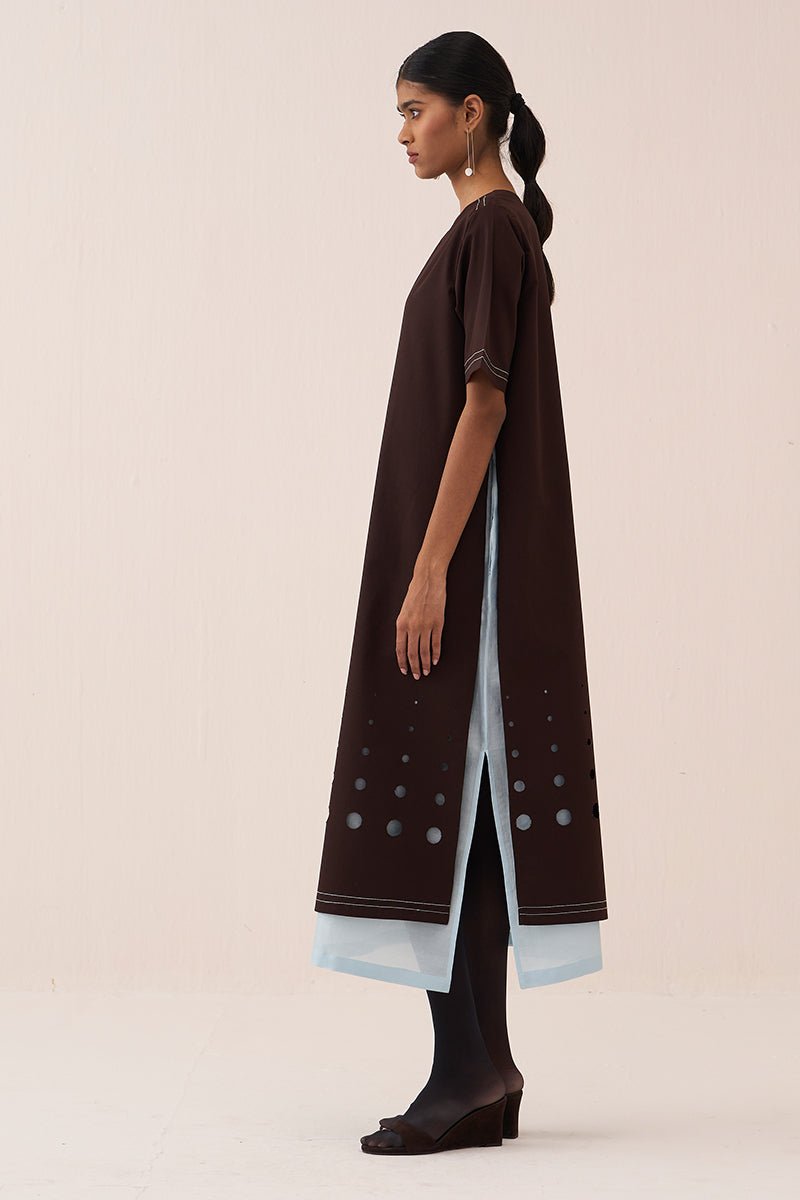 Cutout Double Layer Dress - Three Clothing