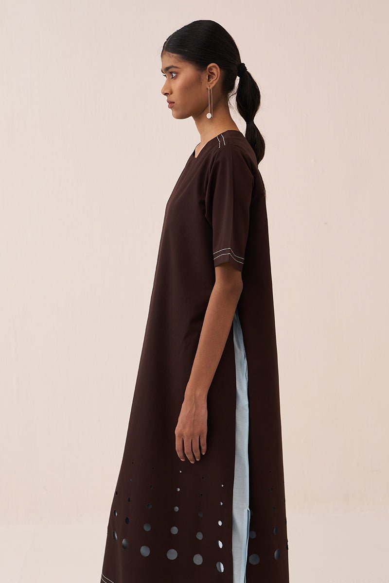 Cutout Double Layer Dress - Three Clothing