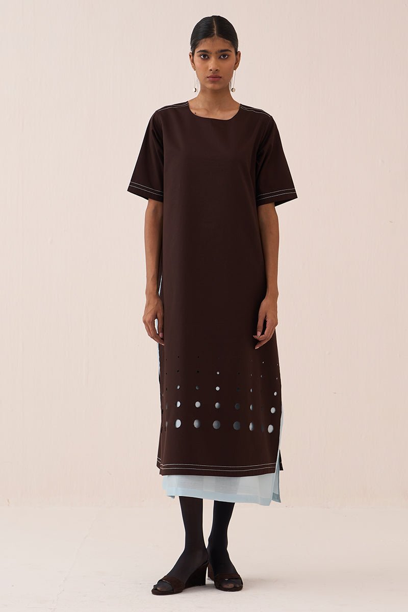 Cutout Double Layer Dress - Three Clothing