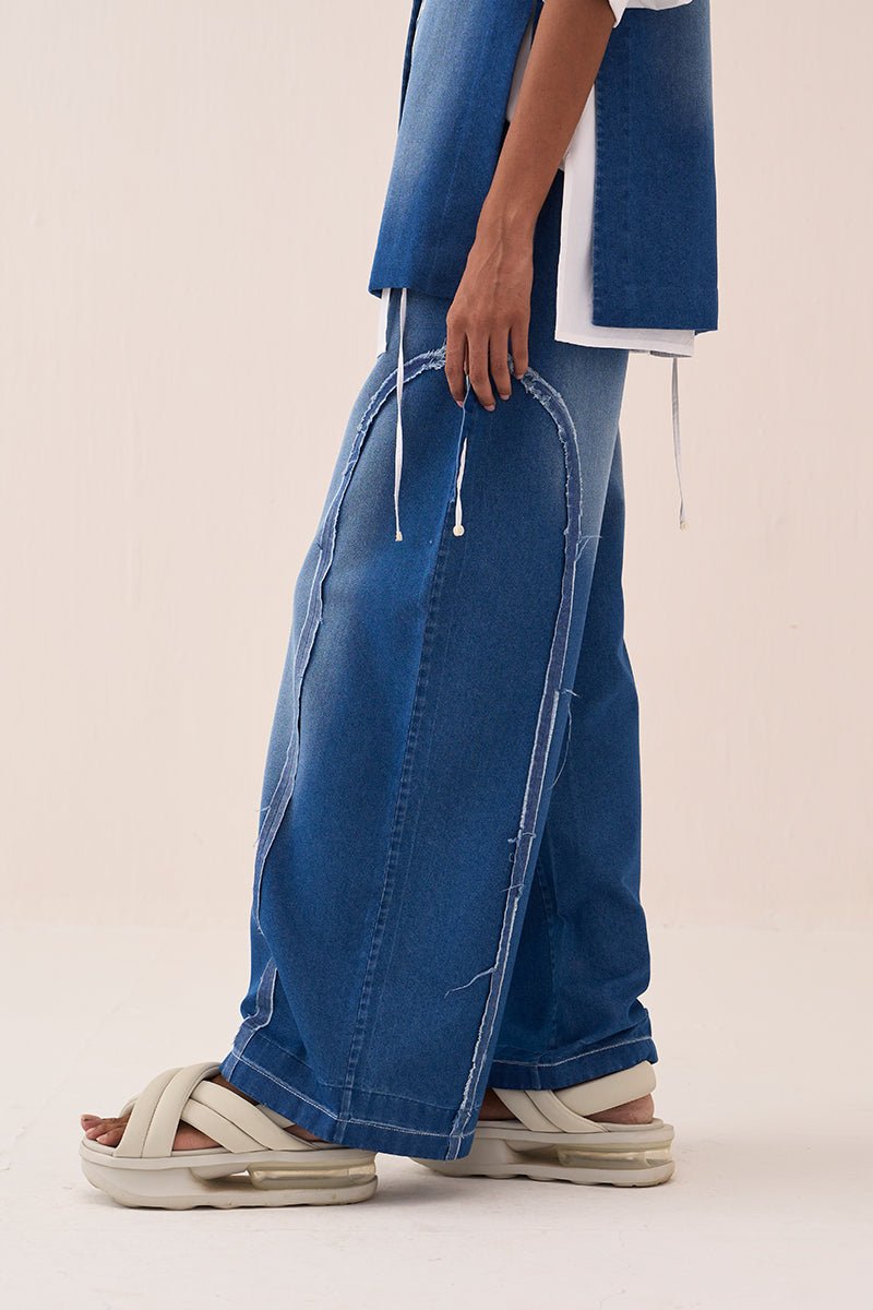 Denim Circle Waistcoat - Three Clothing