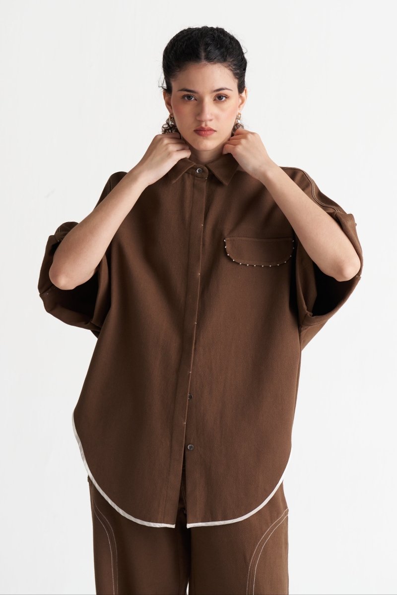 Denim U-Hem Shirt - Three Clothing