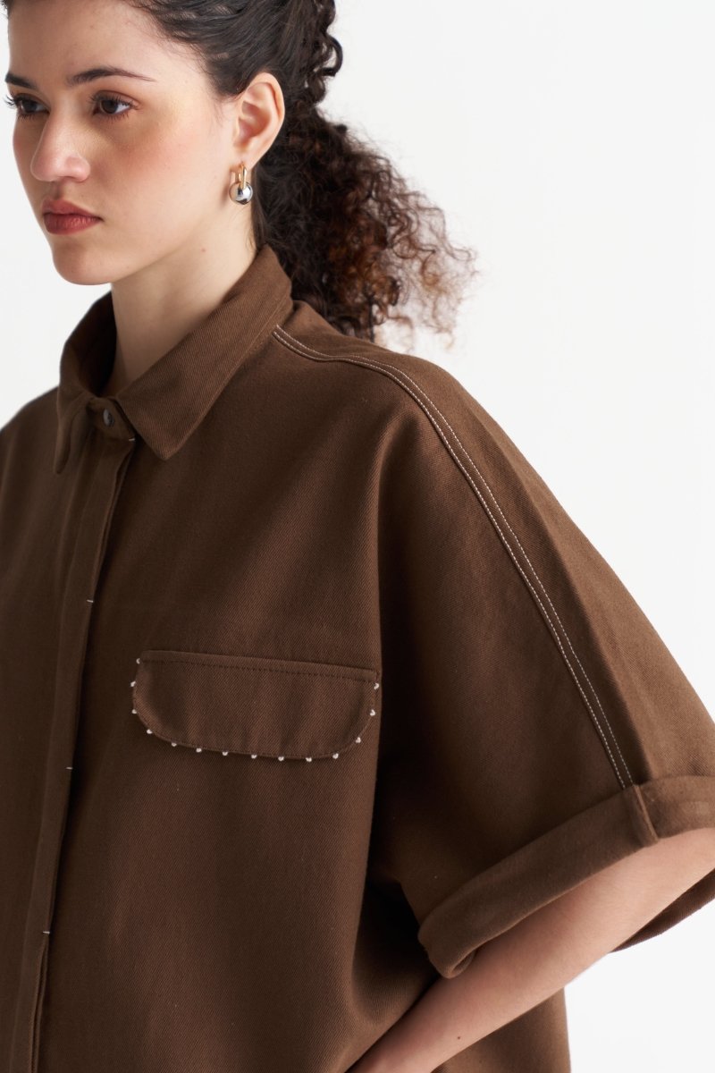 Denim U-Hem Shirt - Three Clothing