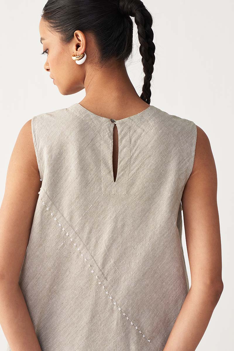 Diagonal Pleat Dress - Three Clothing