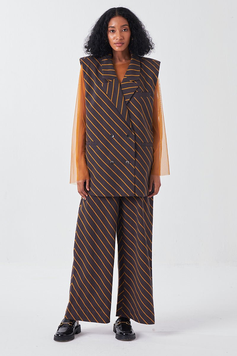 Diagonal Stripe Bottom - Three Clothing