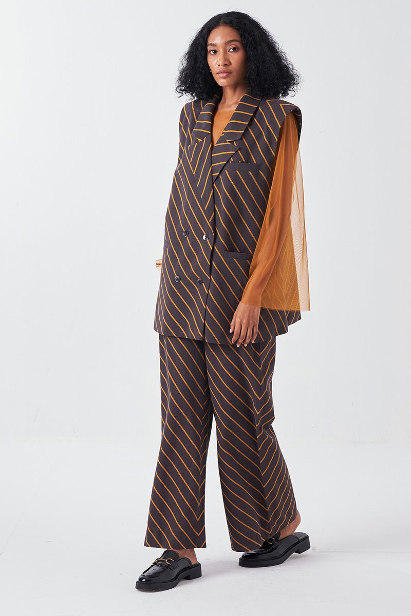 Diagonal Stripe Jacket - Three Clothing