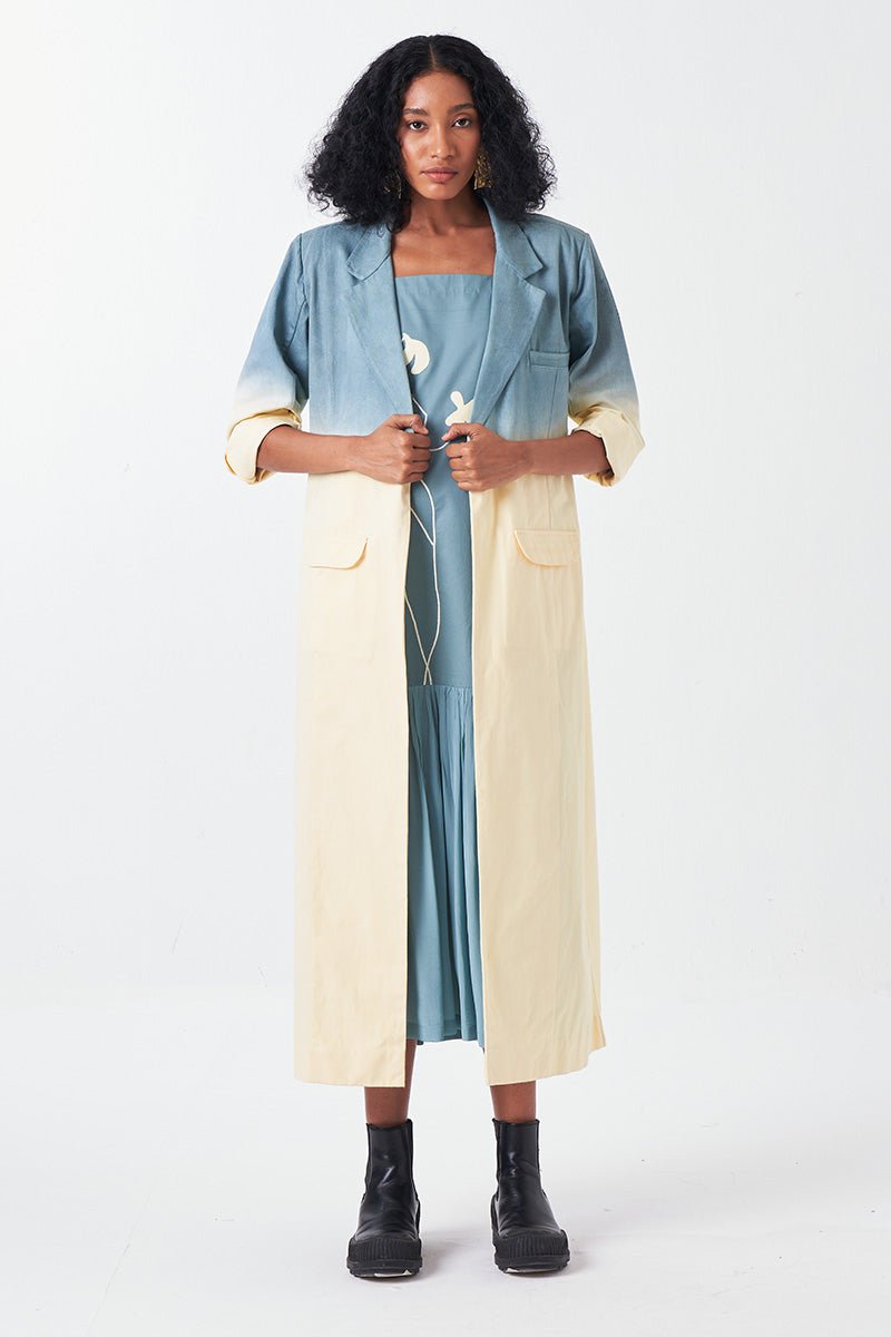Dip Dye Jacket Teal And Butter - Three Clothing