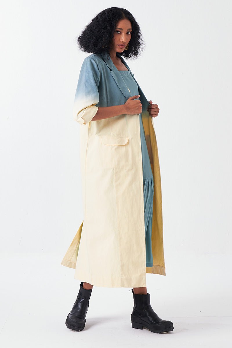 Dip Dye Jacket Teal And Butter - Three Clothing