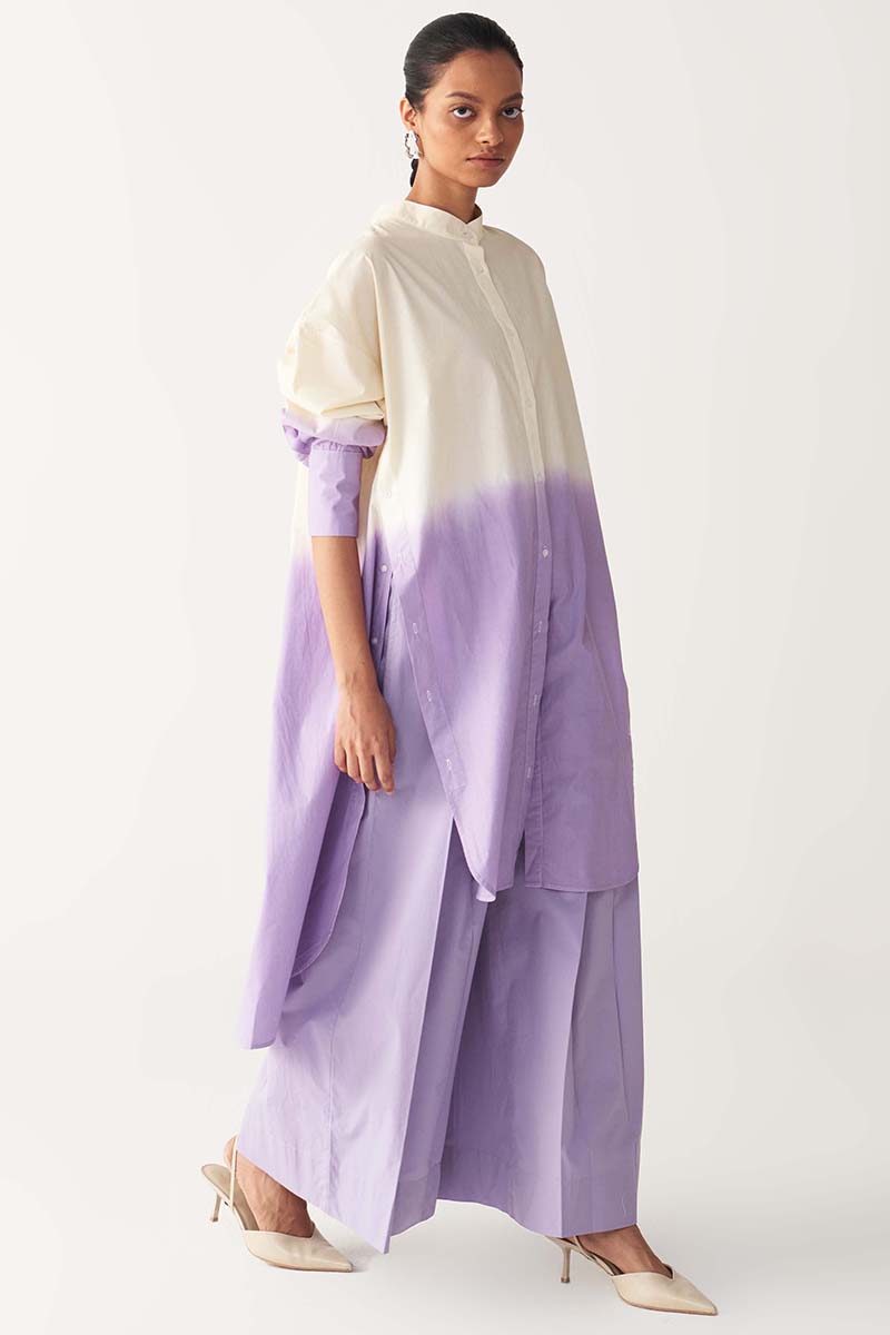 Dip Dye Side Button Tunic Co - Ord - Three Clothing