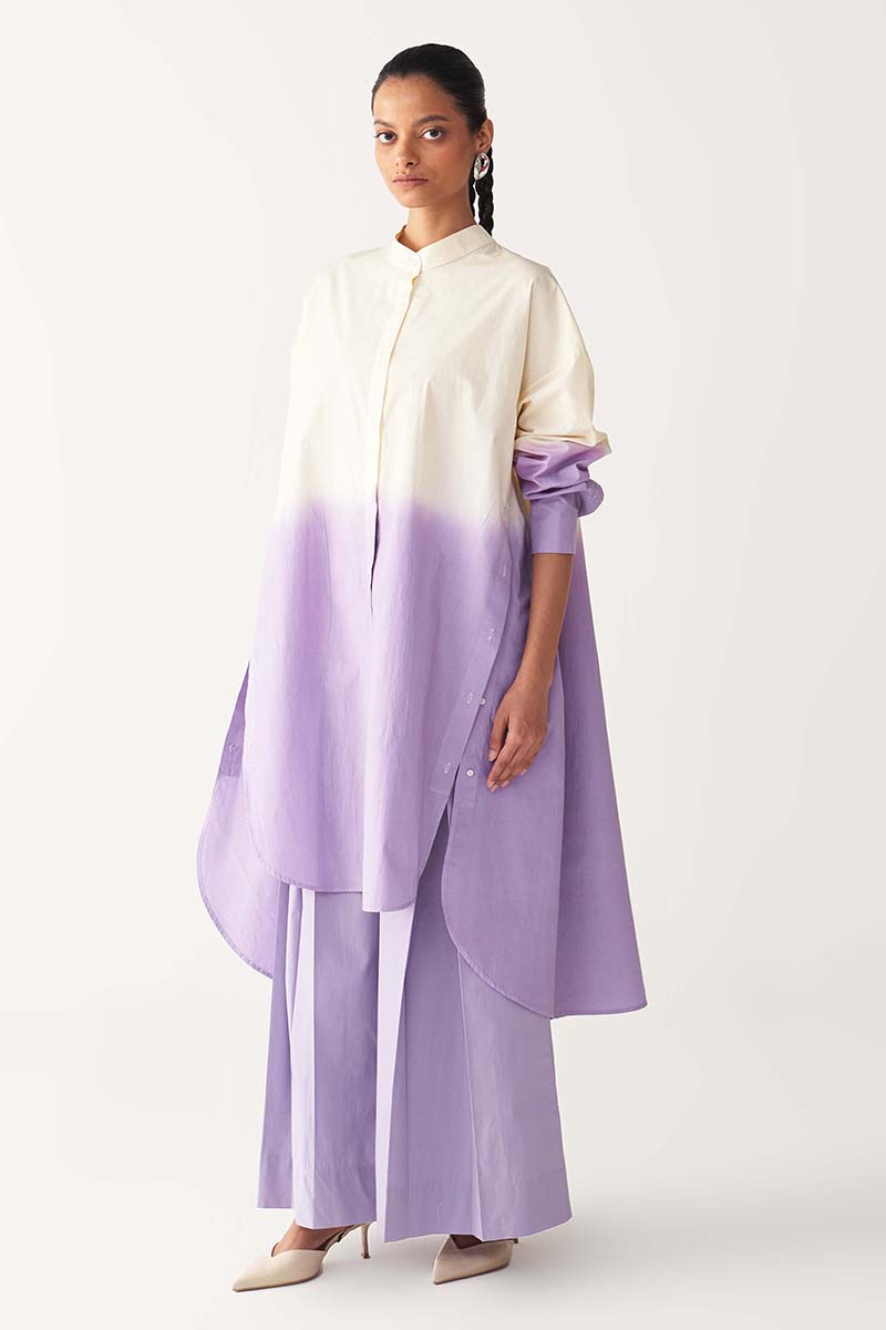 Dip Dye Side Button Tunic Co - Ord - Three Clothing
