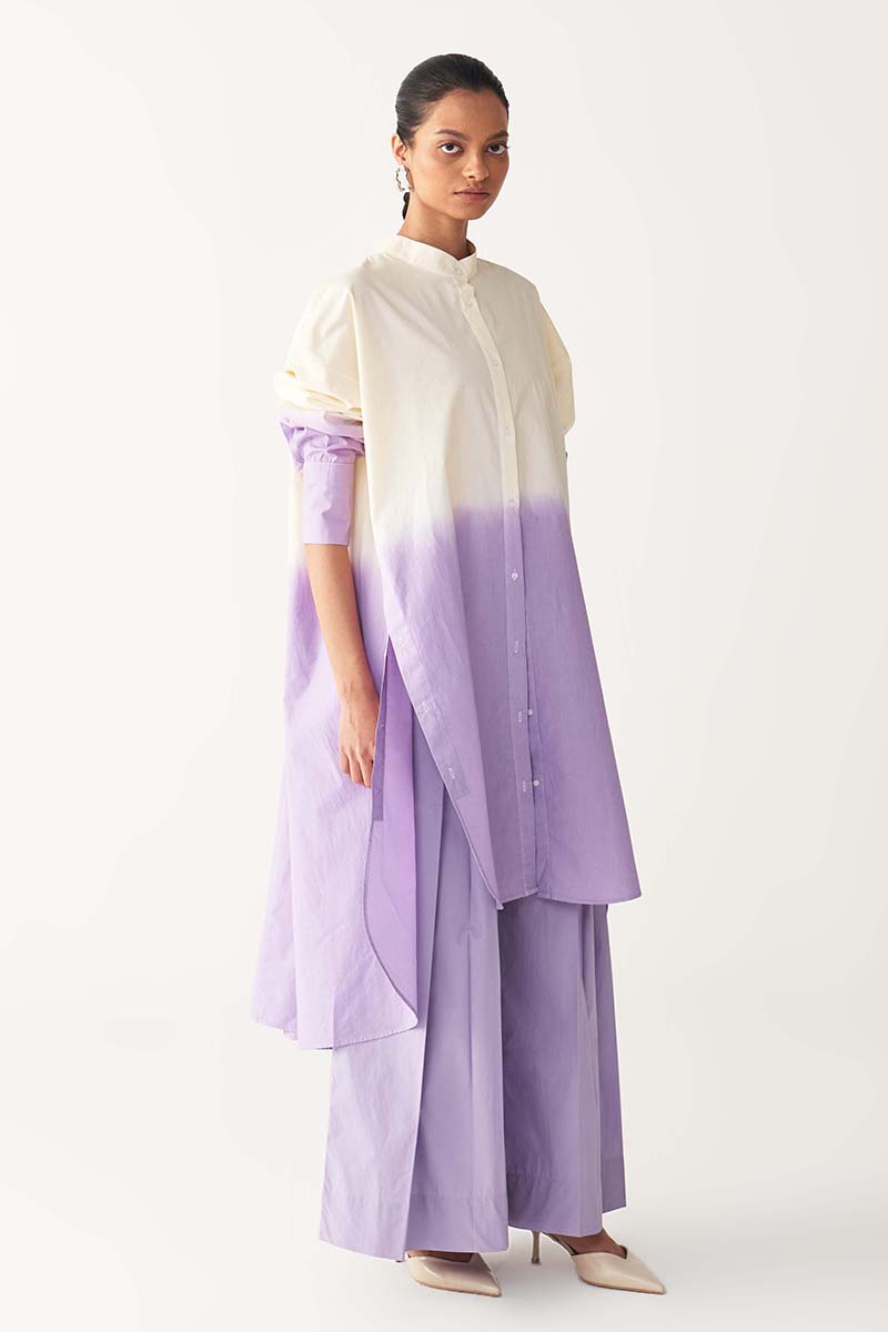 Dip Dye Side Button Tunic Co - Ord - Three Clothing