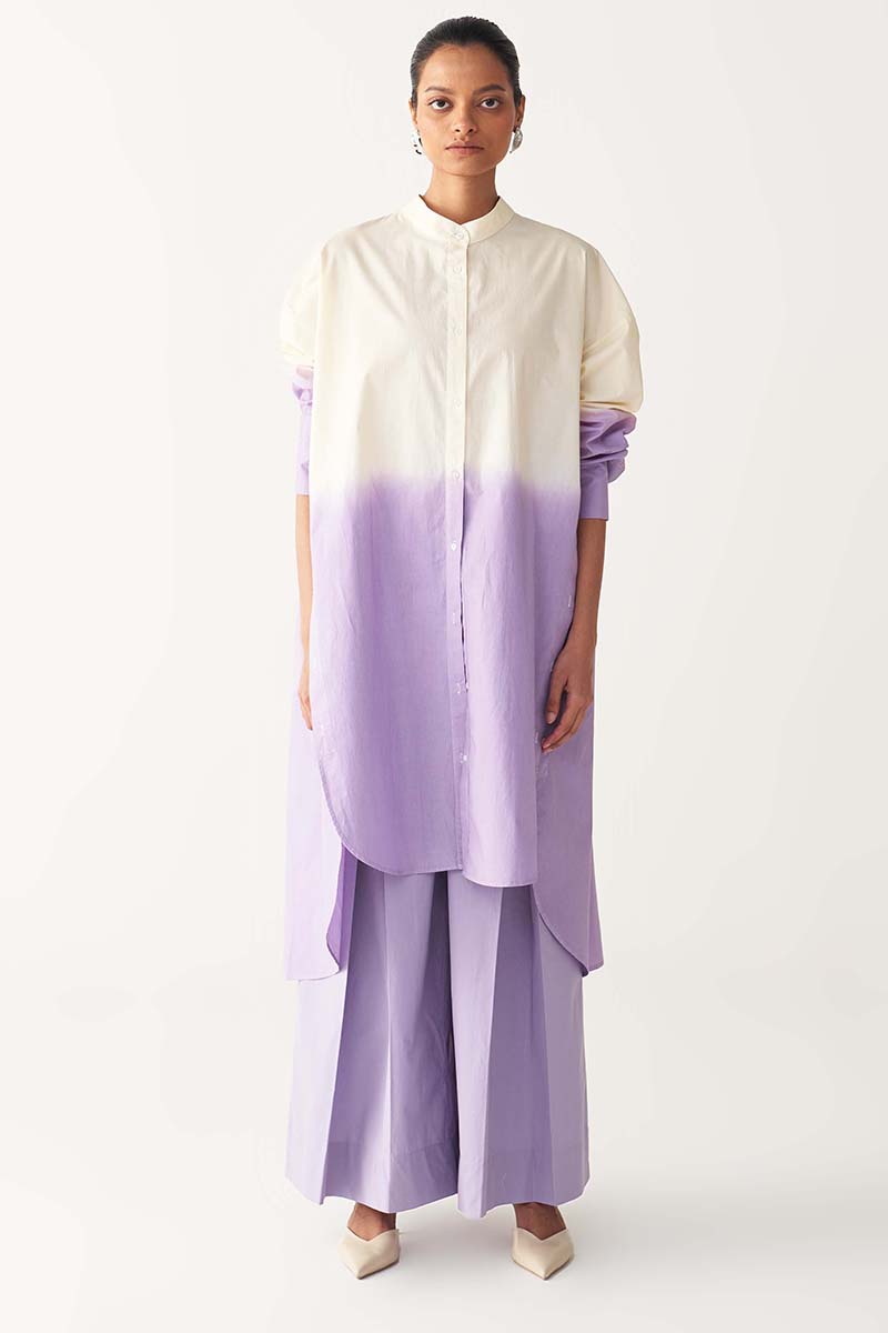 Dip Dye Side Button Tunic Co - Ord - Three Clothing