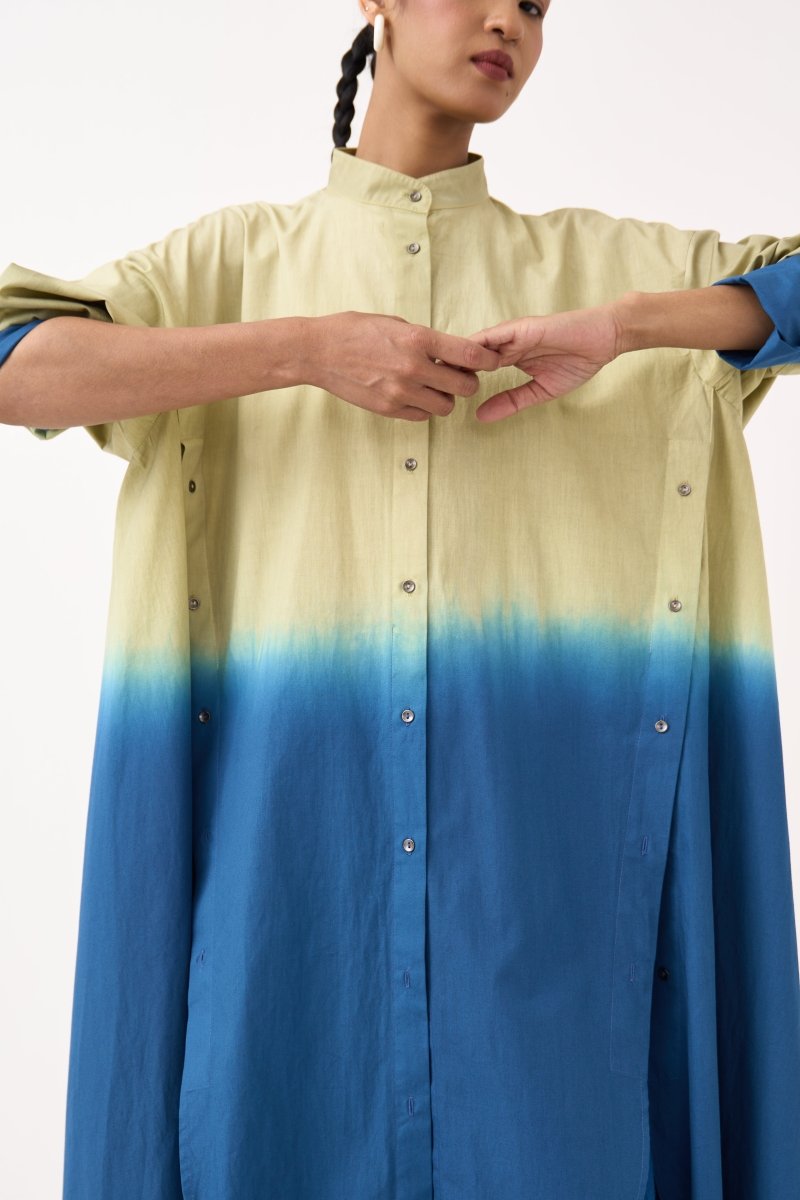 Dip - Dye Side Button Tunic Co - ord (Set of 2) - Three Clothing
