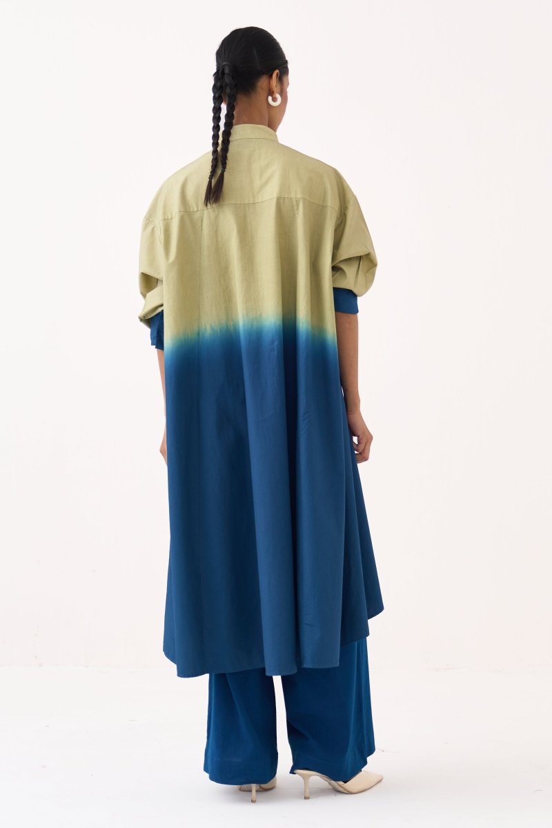 Dip - Dye Side Button Tunic Co - ord (Set of 2) - Three Clothing