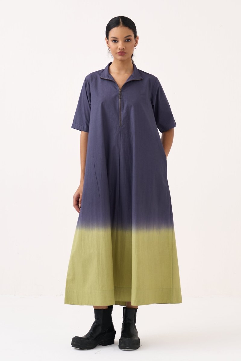 Dip-Dye Turtle Neck Dress - Three Clothing
