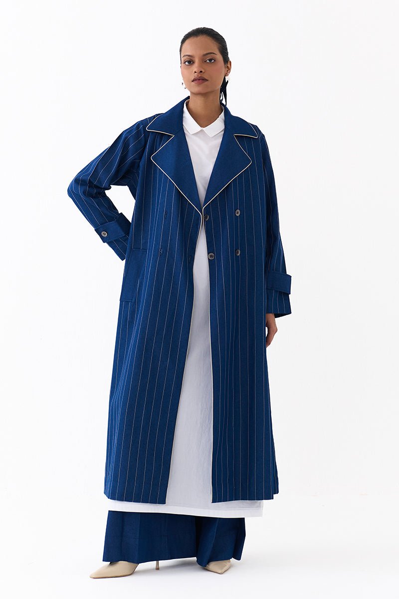 Double Breasted Trench Overlay Co - Ord (Set of 3) - Three Clothing