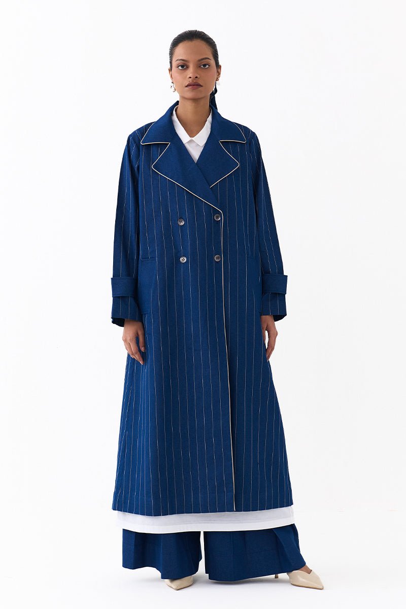 Double Breasted Trench Overlay Co - Ord (Set of 3) - Three Clothing