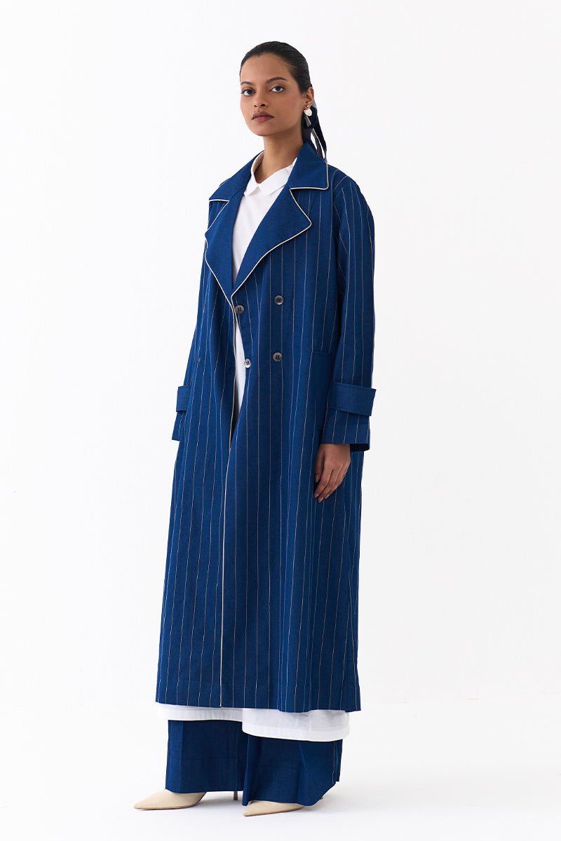 Double Breasted Trench Overlay Co - Ord (Set of 3) - Three Clothing