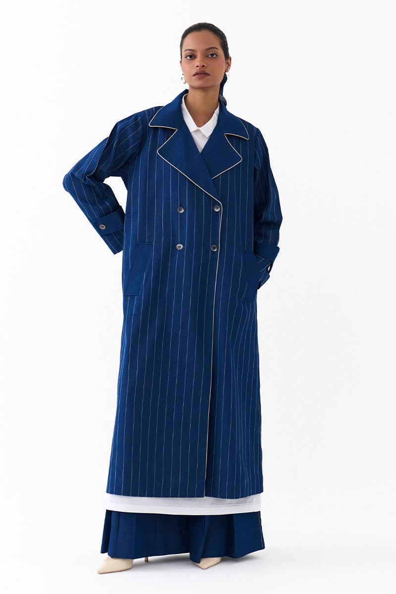 Double Breasted Trench Overlay Co - Ord (Set of 3) - Three Clothing