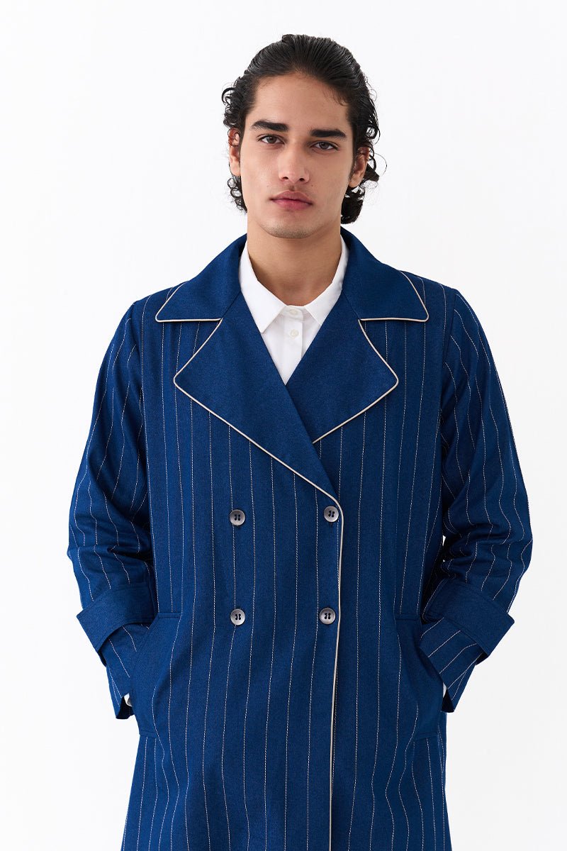 Double Breasted Trench Overlay Co - Ord (Set Of 3) - Three Clothing