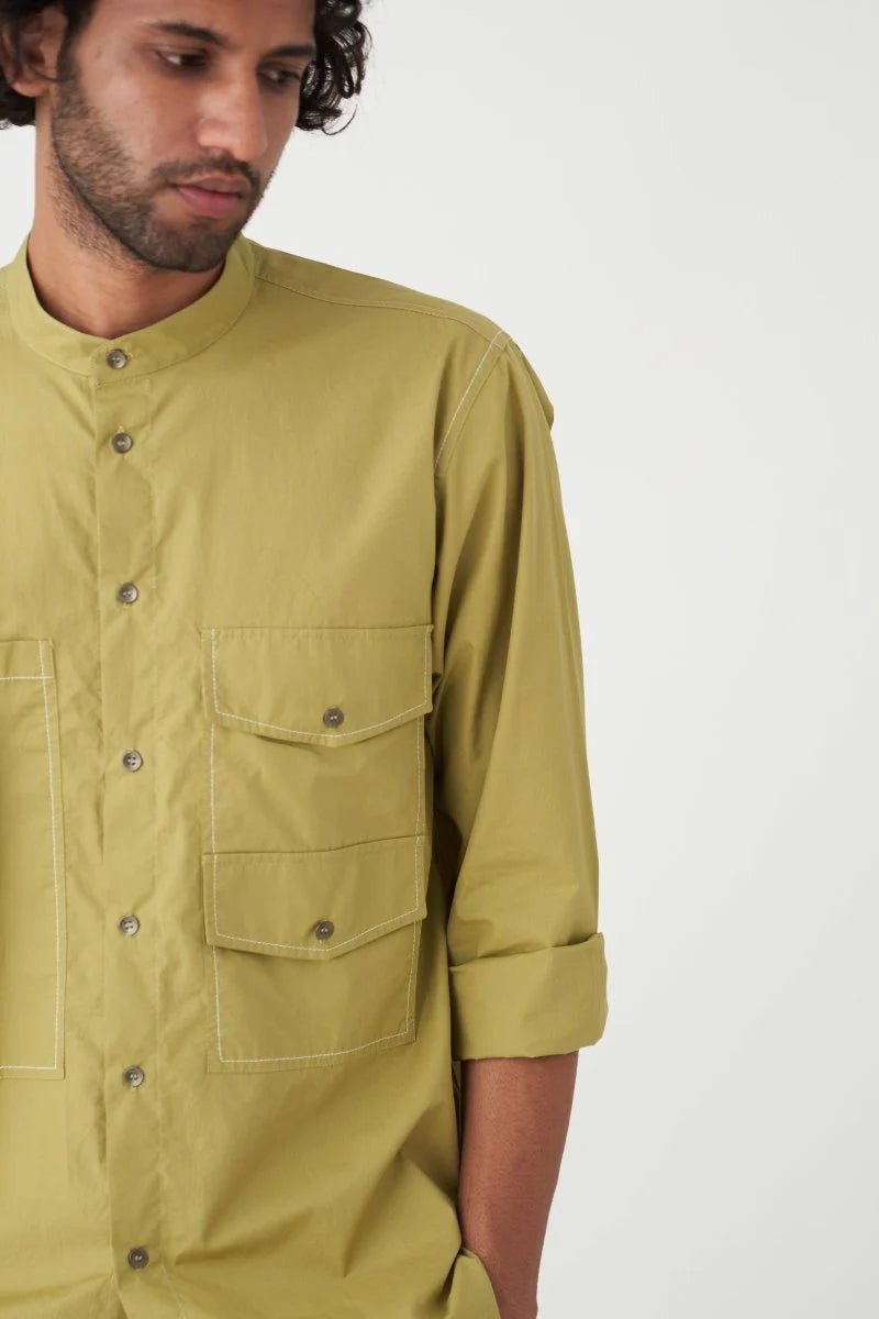 Double Pocket Shirt Co - ord - Moss Green - Three