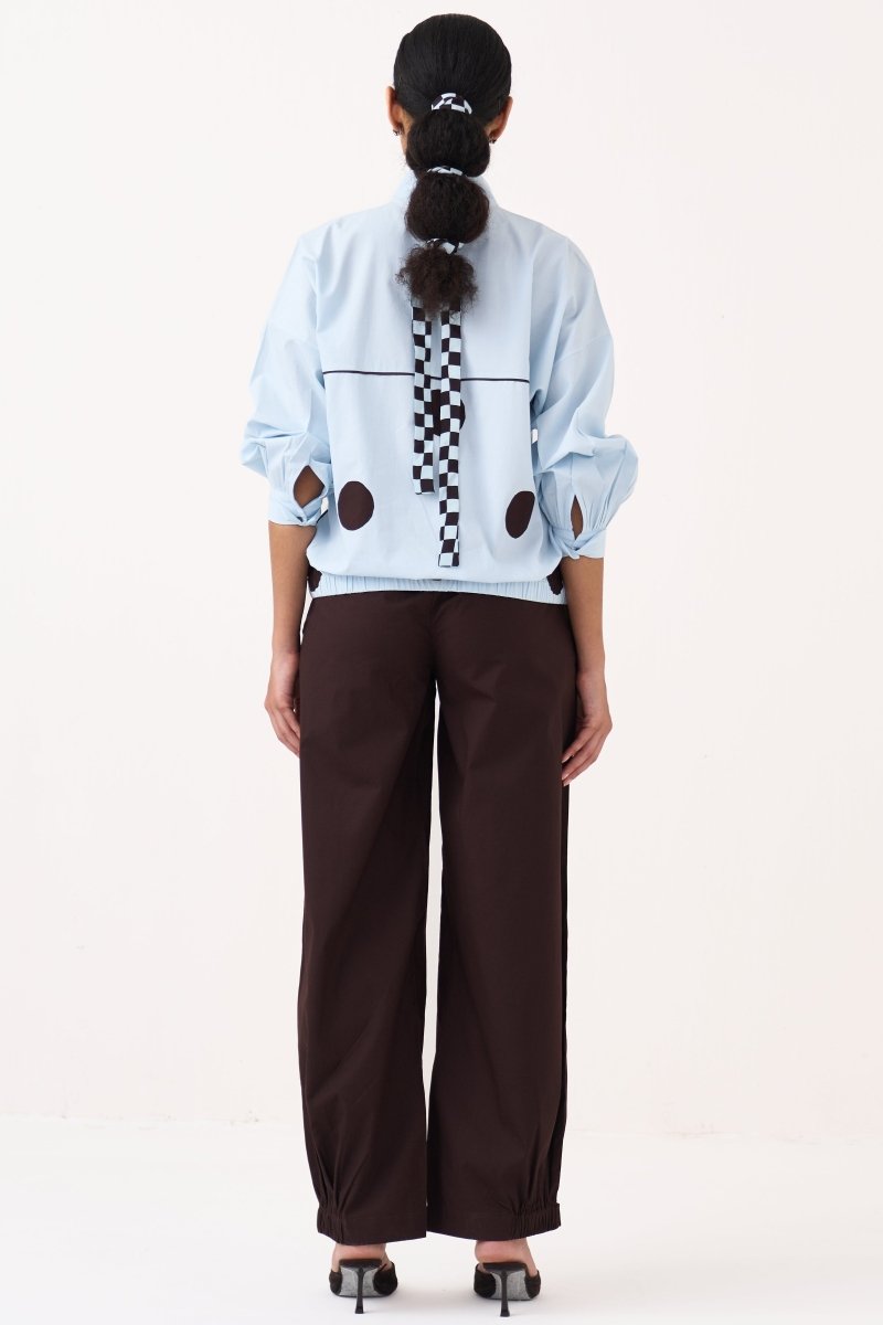 Drawstring Polka Top - Three Clothing