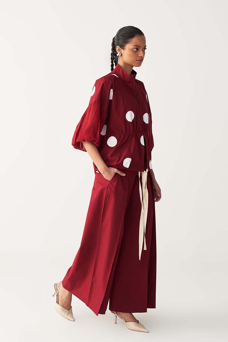 Drawstring Polka Top Co - Ord - Three Clothing