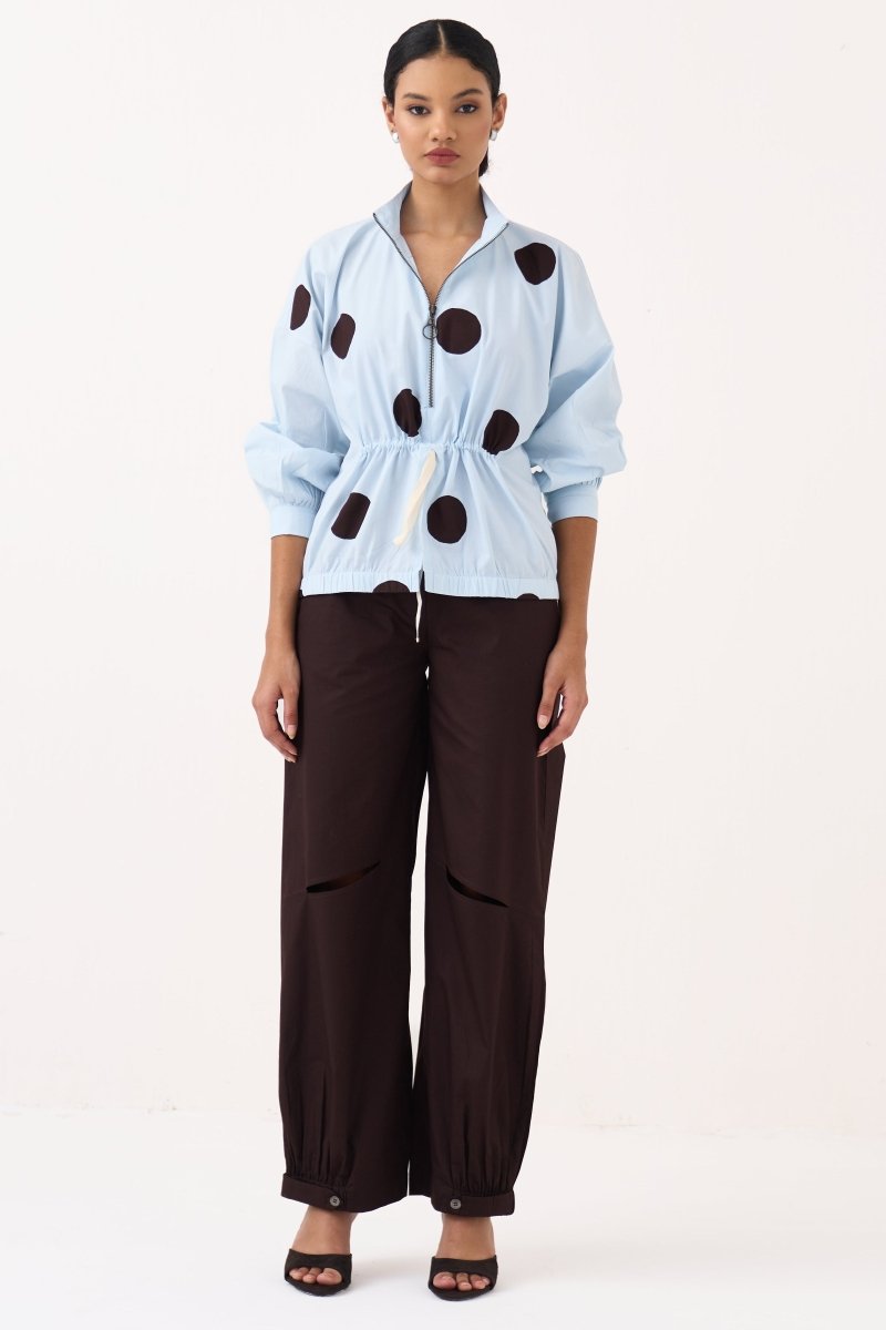 Drawstring Polka Top Co - ord (Set of 2) - Three Clothing