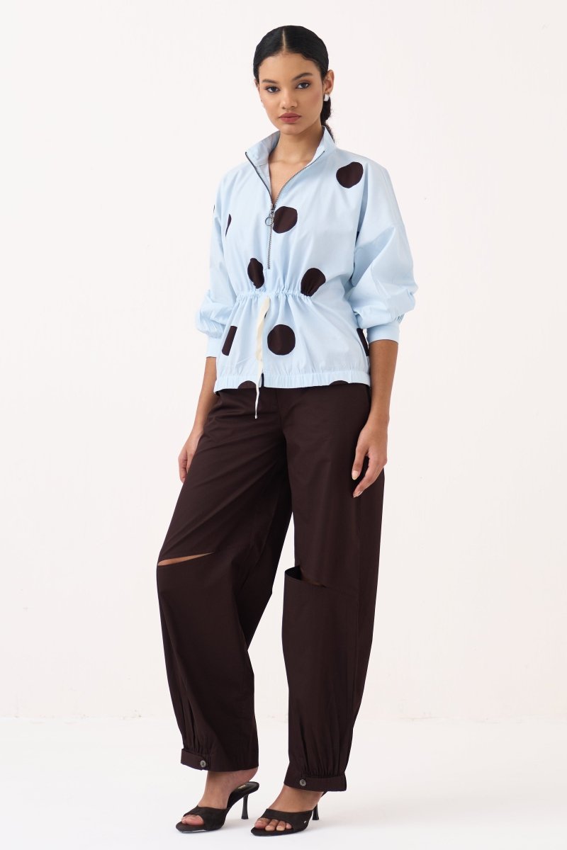 Drawstring Polka Top Co - ord (Set of 2) - Three Clothing