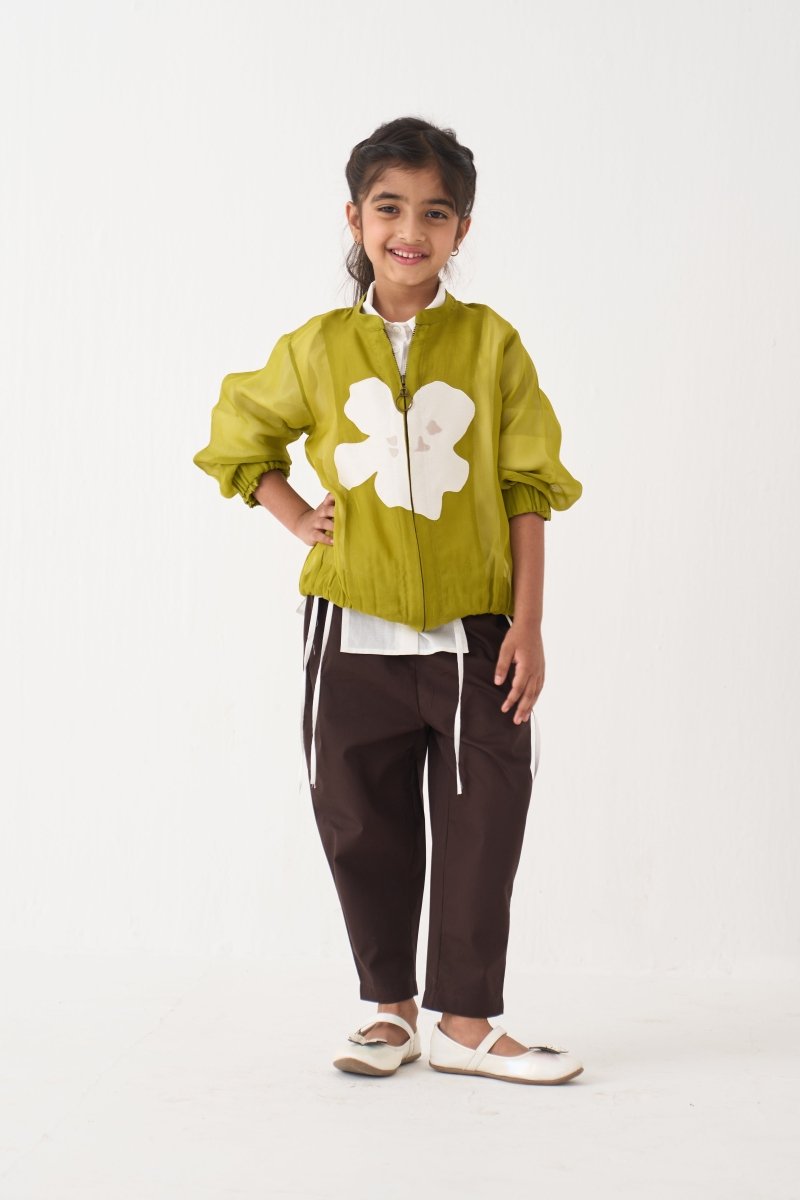 Emb. Applique Bomber Jacket Co - ord (Set Of 3) - Three Clothing