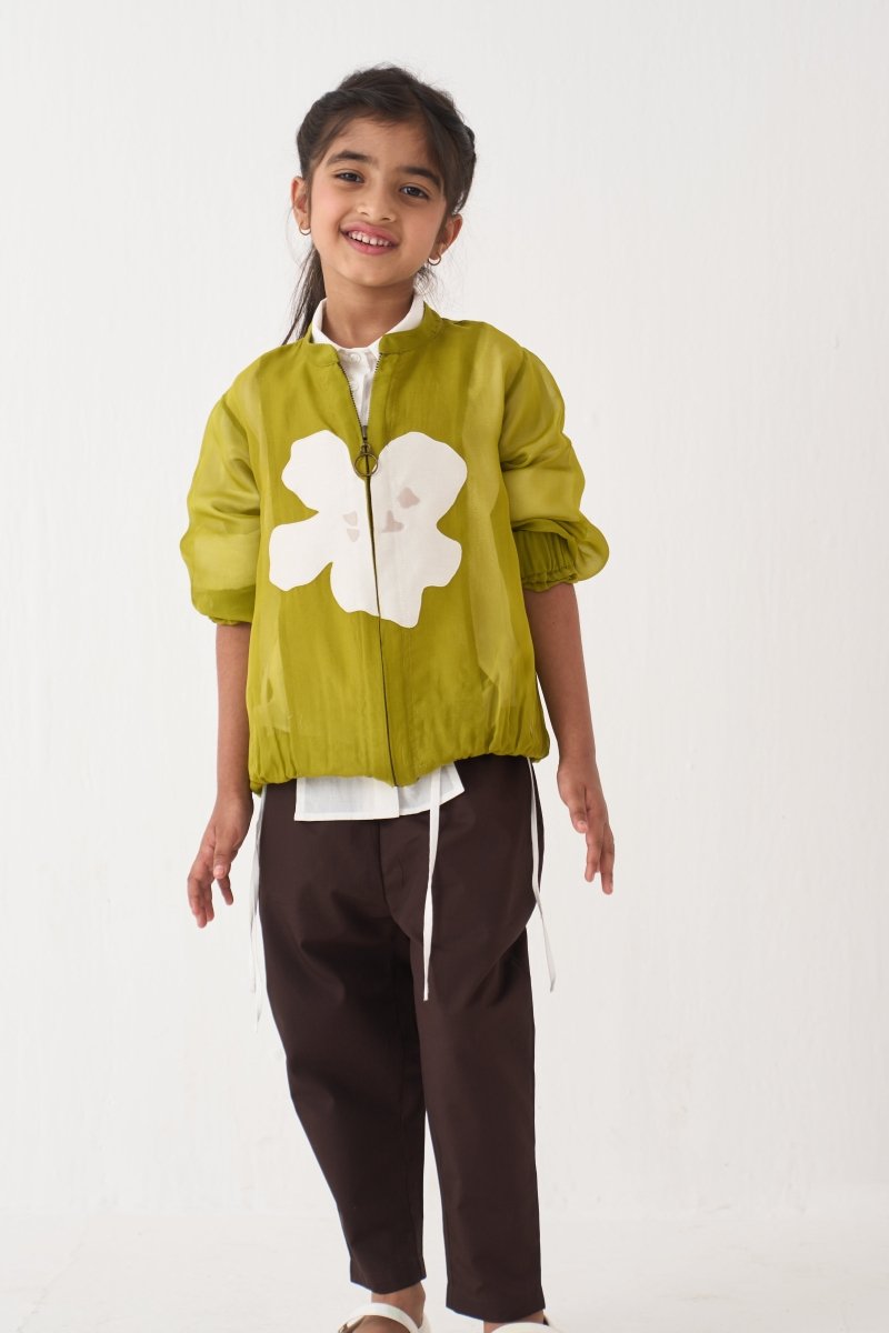 Emb. Applique Bomber Jacket Co - ord (Set Of 3) - Three Clothing