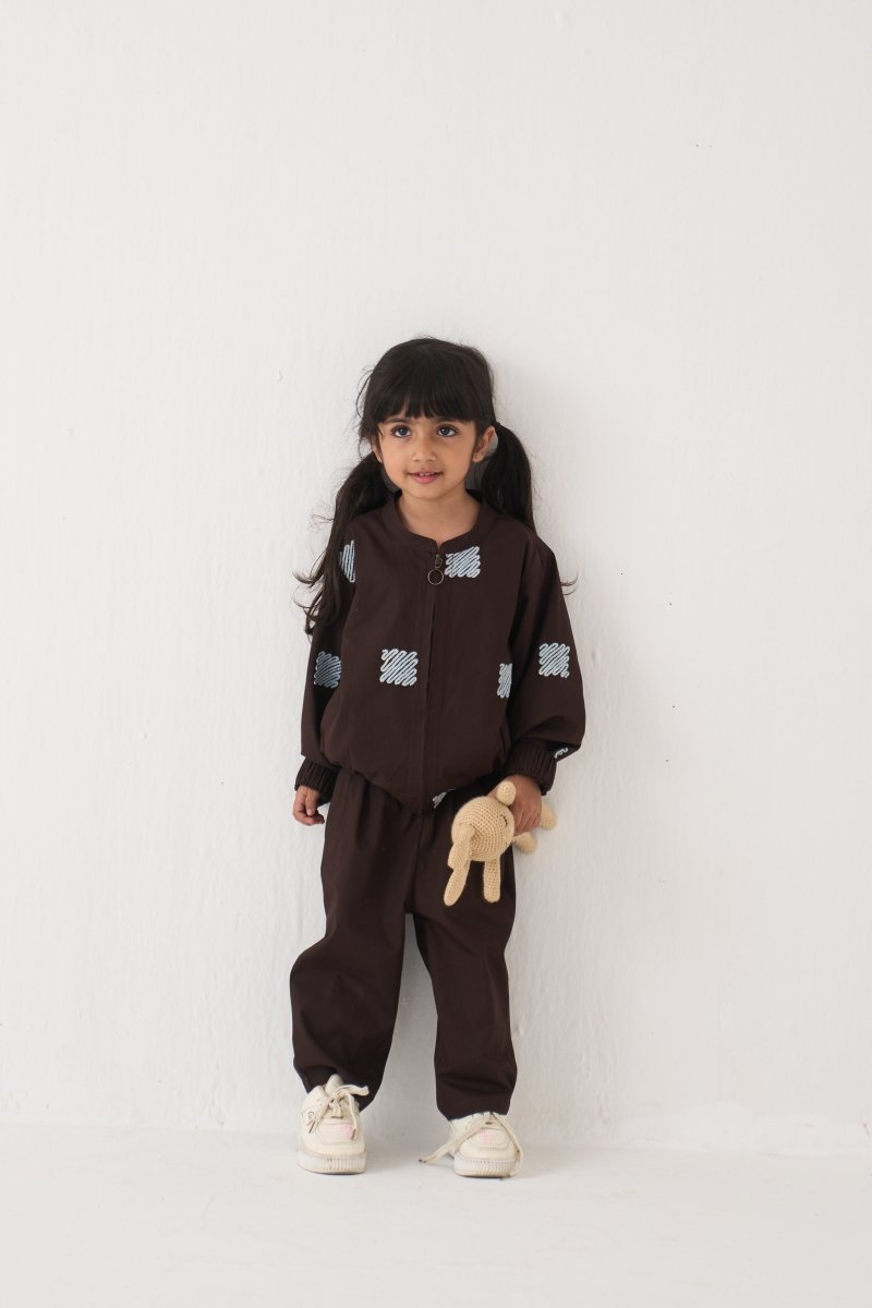 Emb. Bomber Jacket Co - ord (Set Of 2) - Three Clothing
