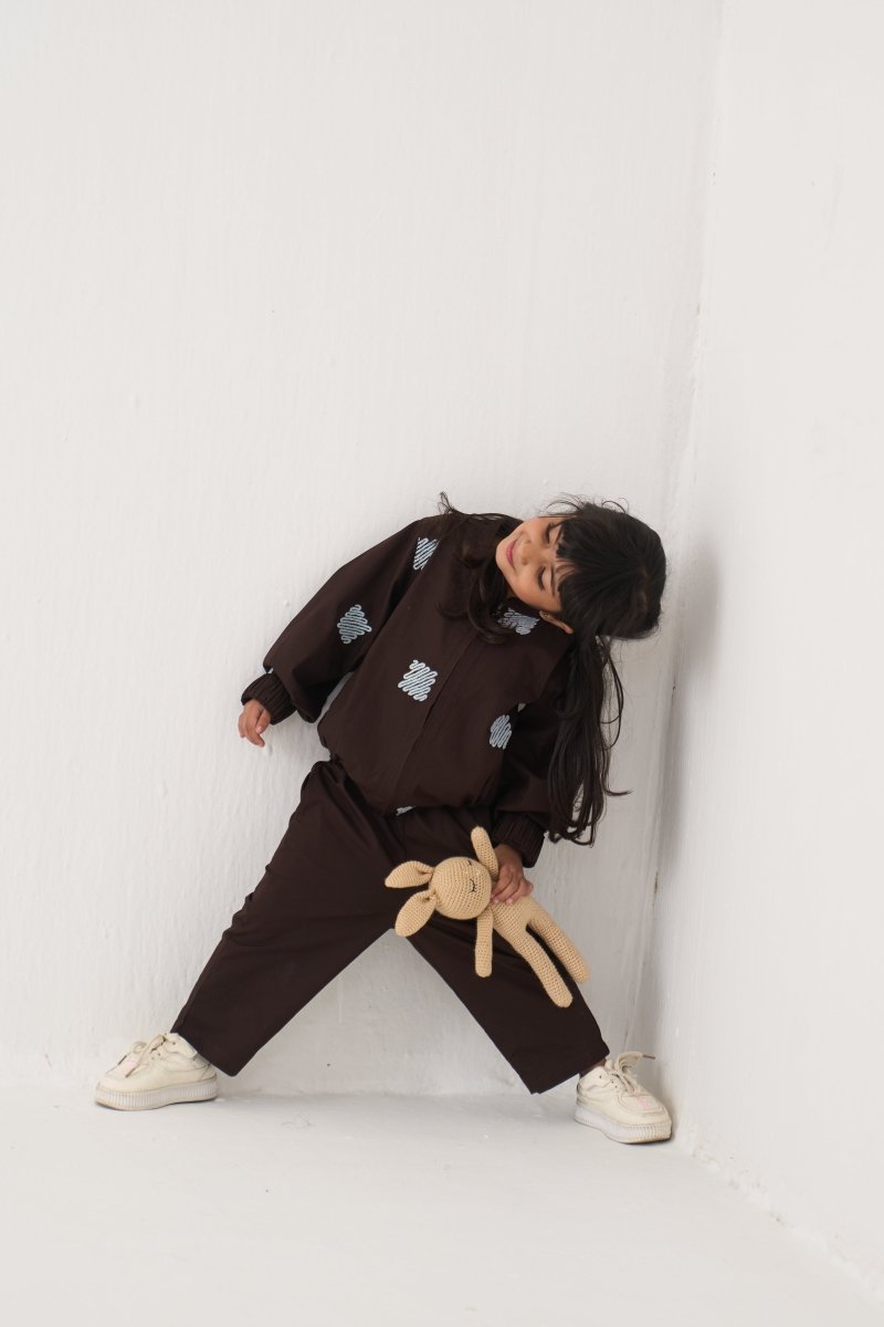 Emb. Bomber Jacket Co - ord (Set Of 2) - Three Clothing